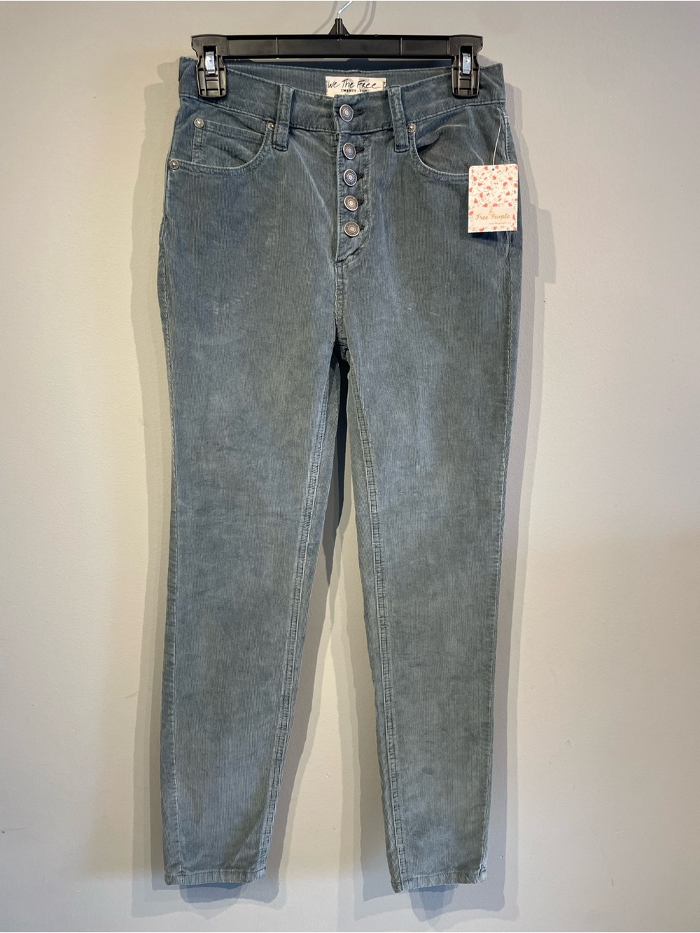 Free People High-Rise Button-Fly Jeans — Faded Cerulean size 25